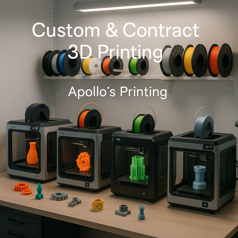 Custom and contract 3D printing services by Apollo's Printing