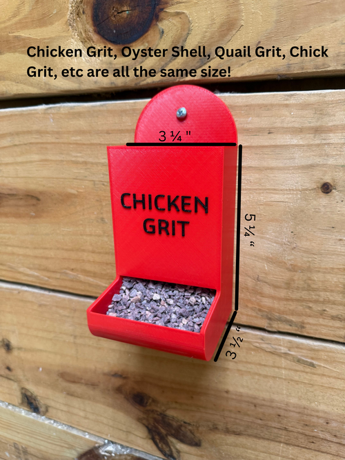 Chick Grit Feeder – 3D Printed Starter Feeder for Baby Chicks, Easy Mount Design