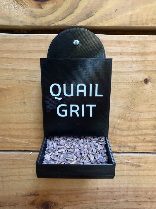 Quail Grit Feeder – Compact 3D Printed Feeder for Quails, Easy Mount and Refill
